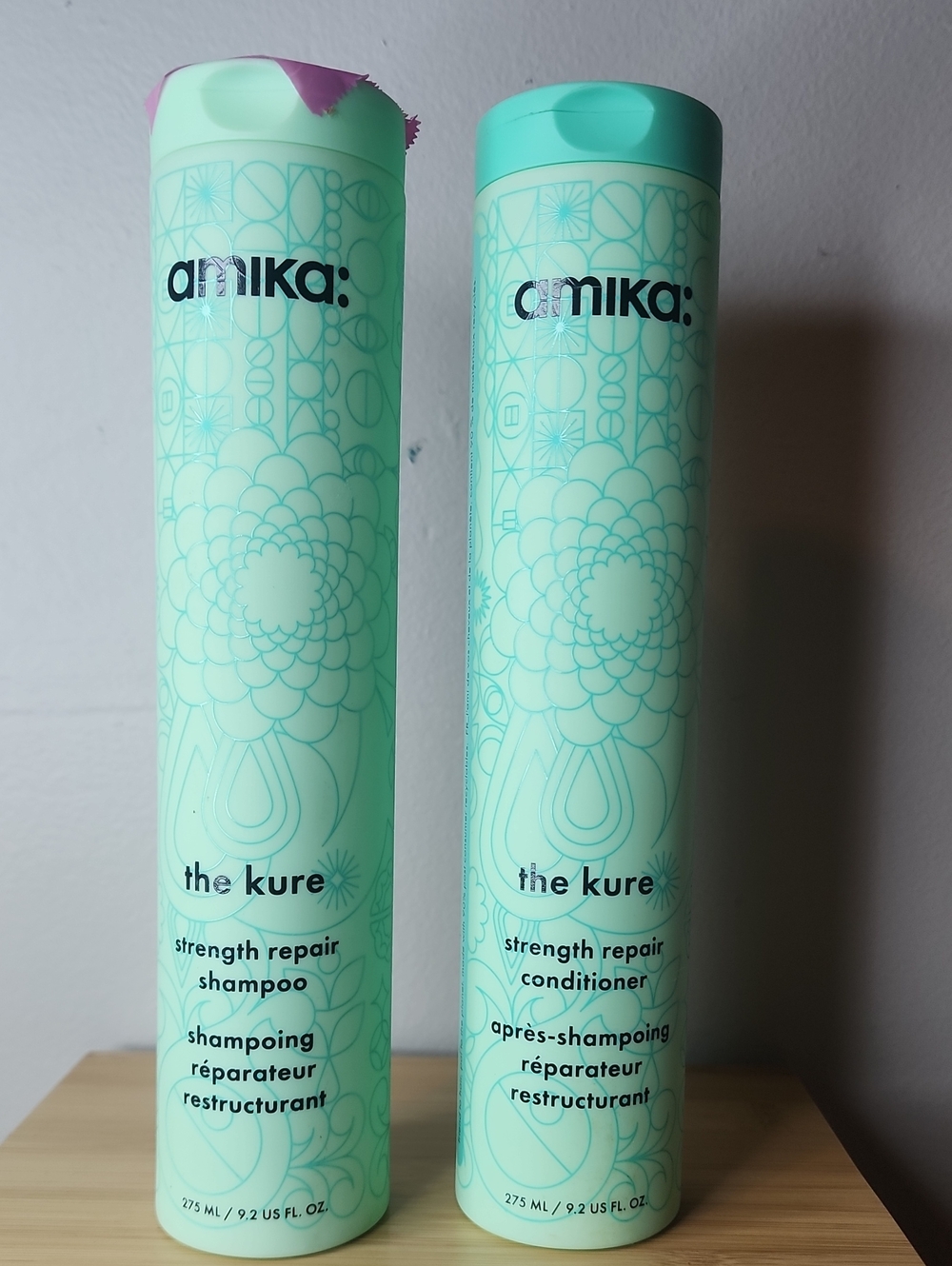 amika The Kure Strength Repair Shampoo & Conditioner Duo - Mint Green